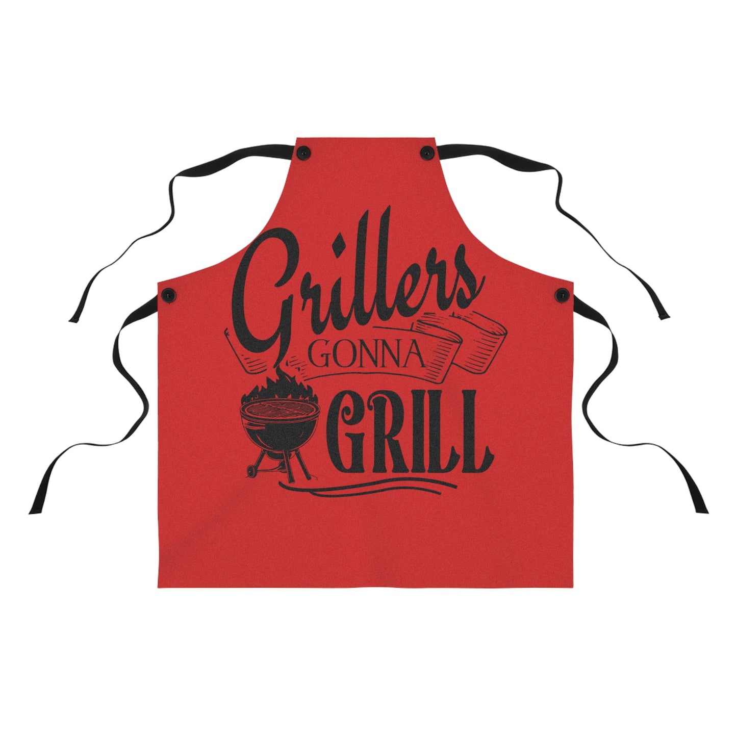 Grillers Gonna Grill Red BBQ Apron — Funny Barbecue Cooking Gift