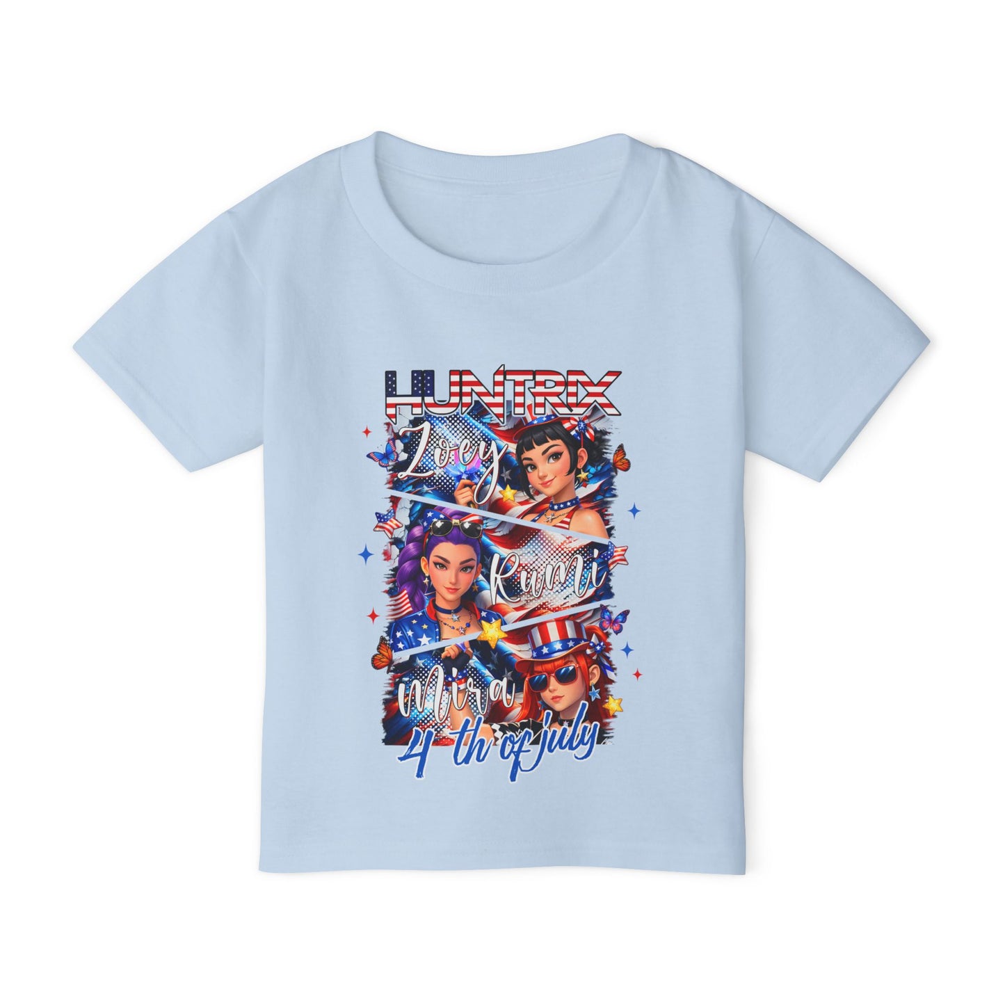 Bold K-Pop inspired streetwear tee with colorful anime-style graphics and Y2K fashion vibes.