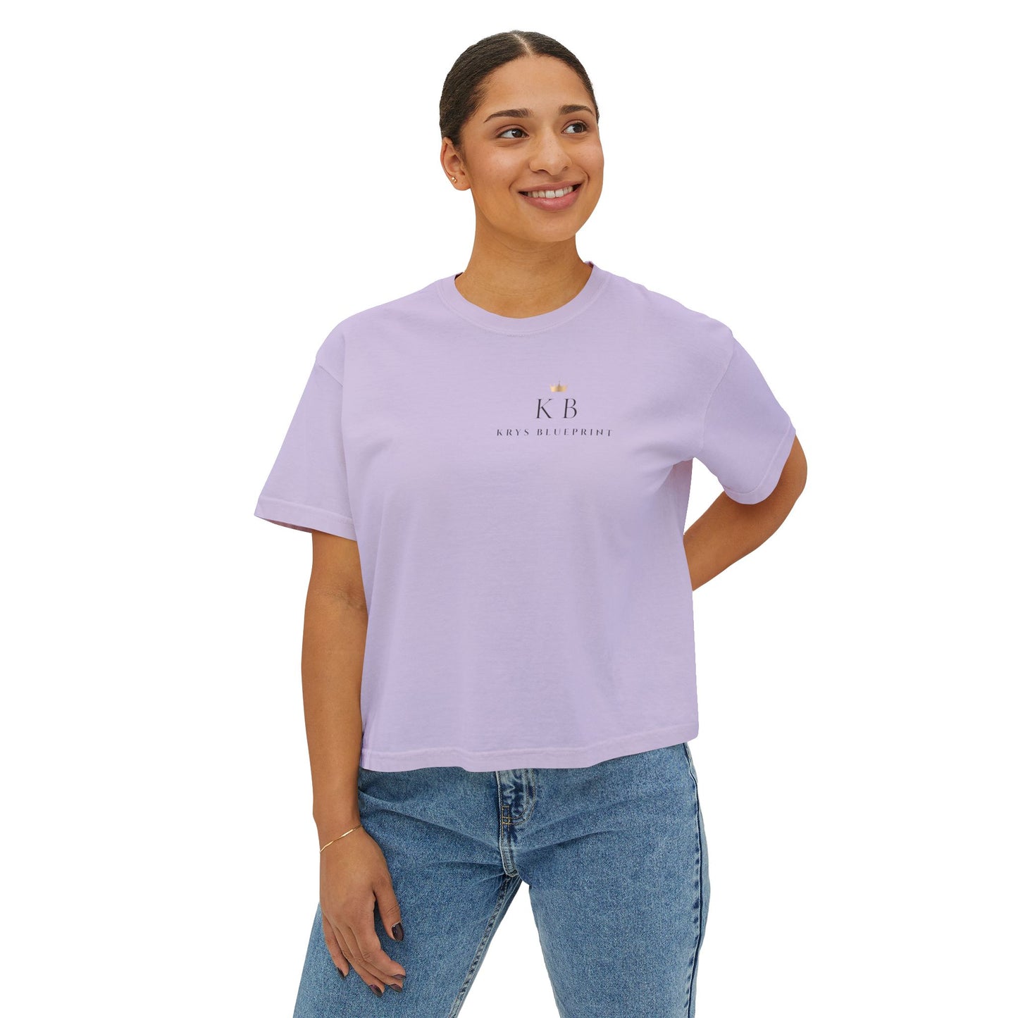 Women's Built on Faith, Focused on Freedom. Boxy Tee — Krys Blueprint