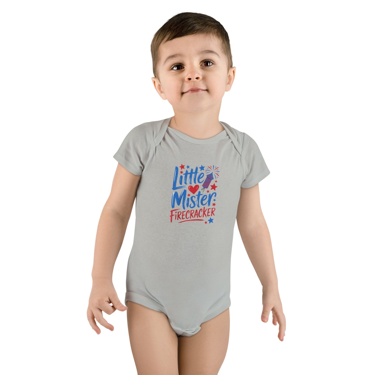 Baby Onesie “Little Mister Firecracker” Patriotic 4th of July Bodysuit
