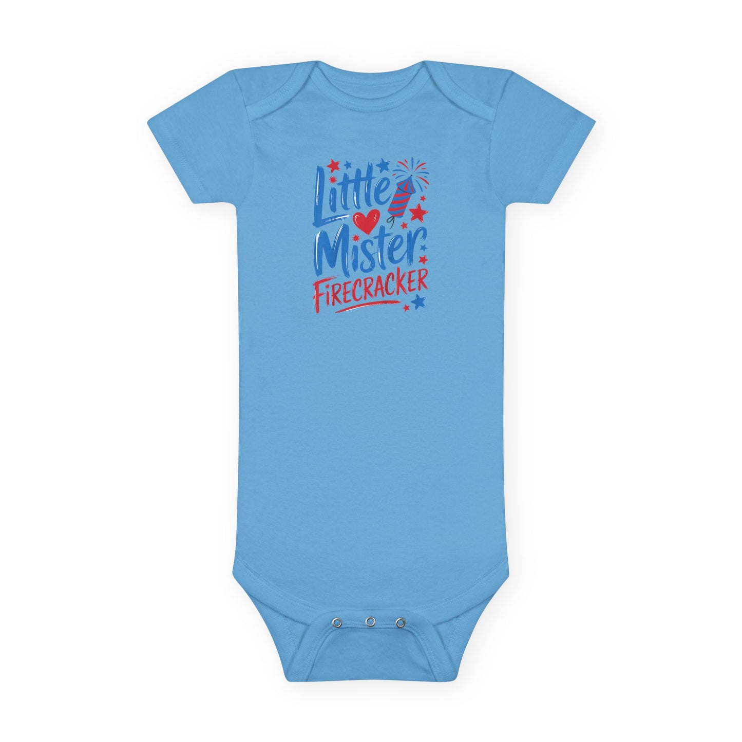 Baby Onesie “Little Mister Firecracker” Patriotic 4th of July Bodysuit