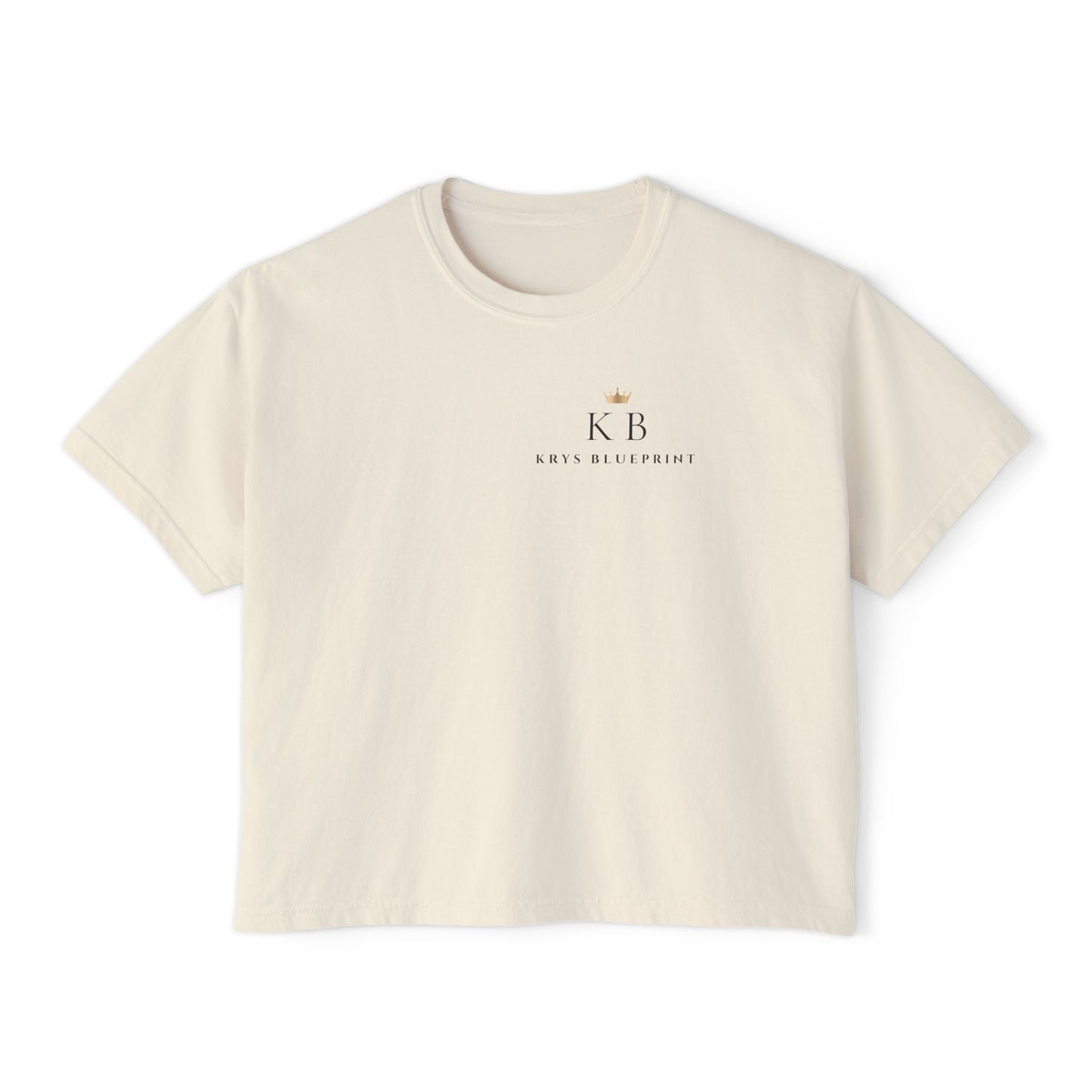 Women's Built on Faith, Focused on Freedom. Boxy Tee — Krys Blueprint