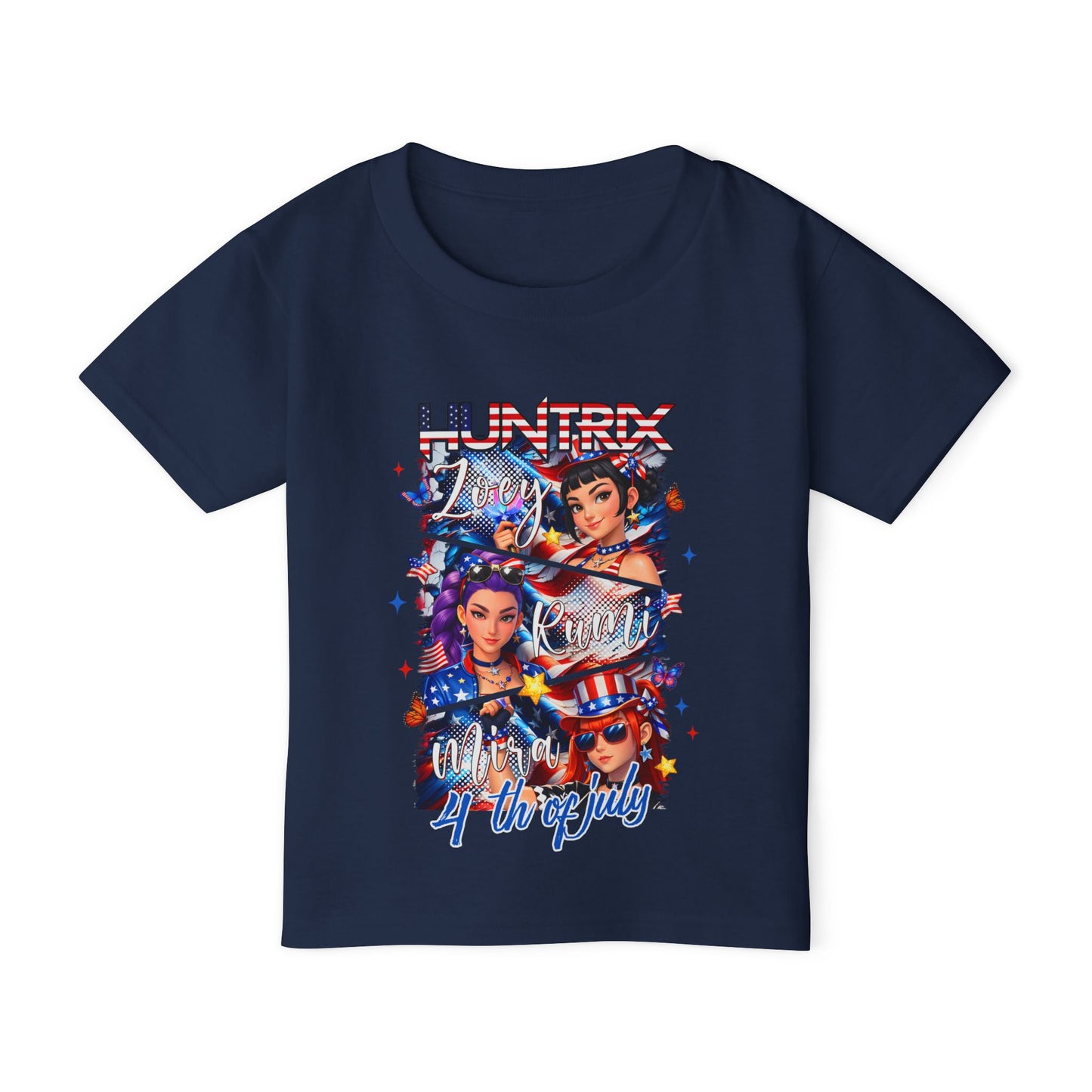 Bold K-Pop inspired streetwear tee with colorful anime-style graphics and Y2K fashion vibes.