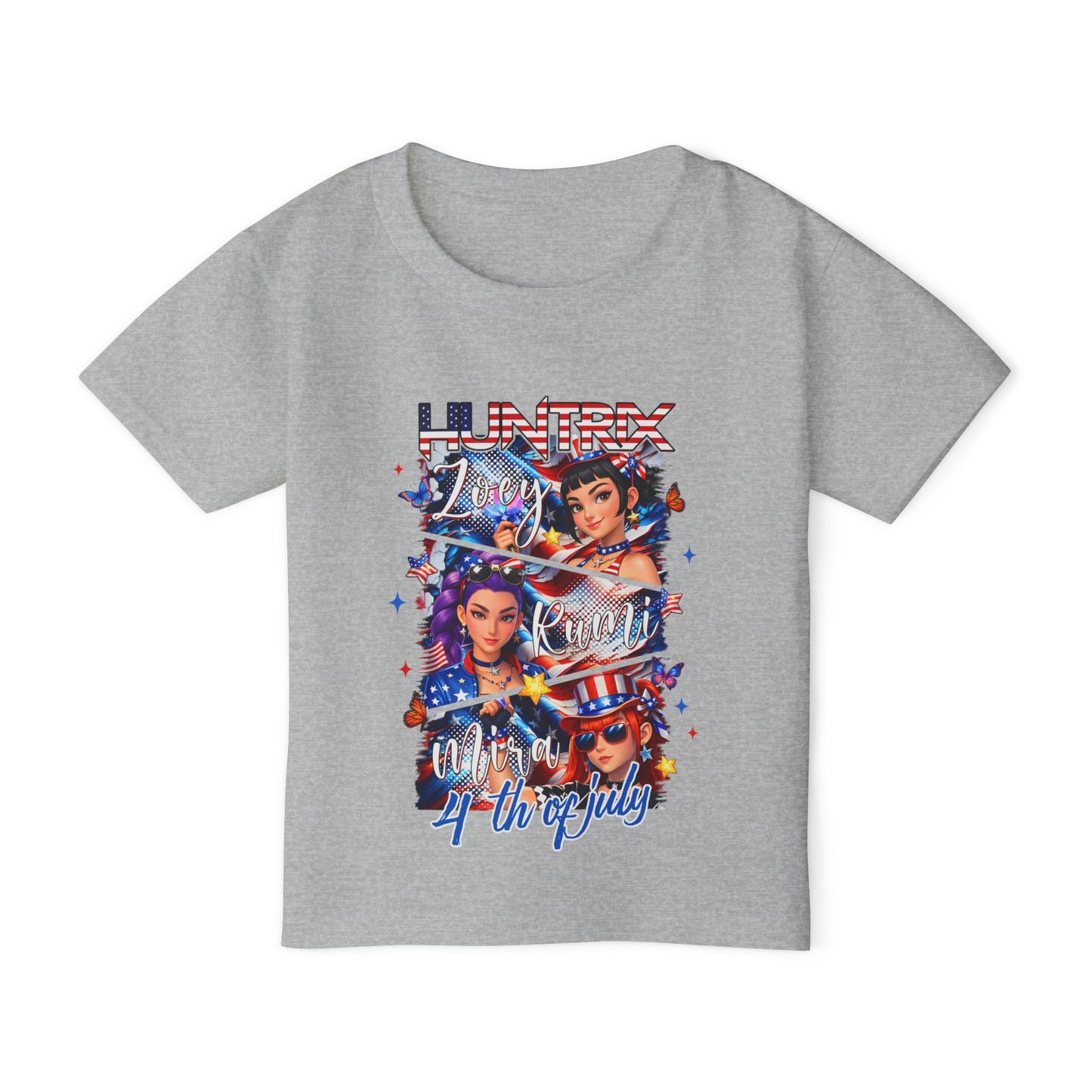 Bold K-Pop inspired streetwear tee with colorful anime-style graphics and Y2K fashion vibes.