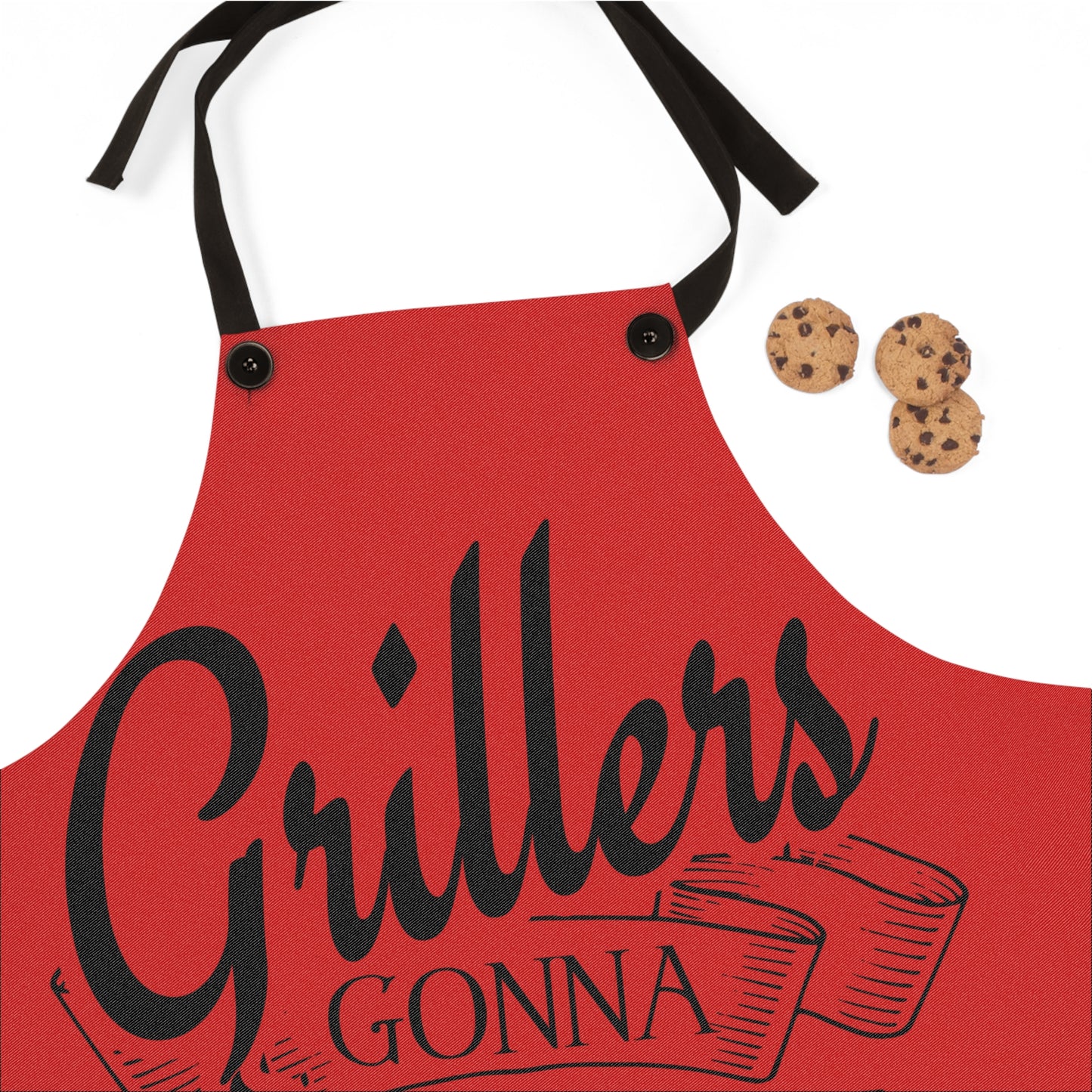 Grillers Gonna Grill Red BBQ Apron — Funny Barbecue Cooking Gift