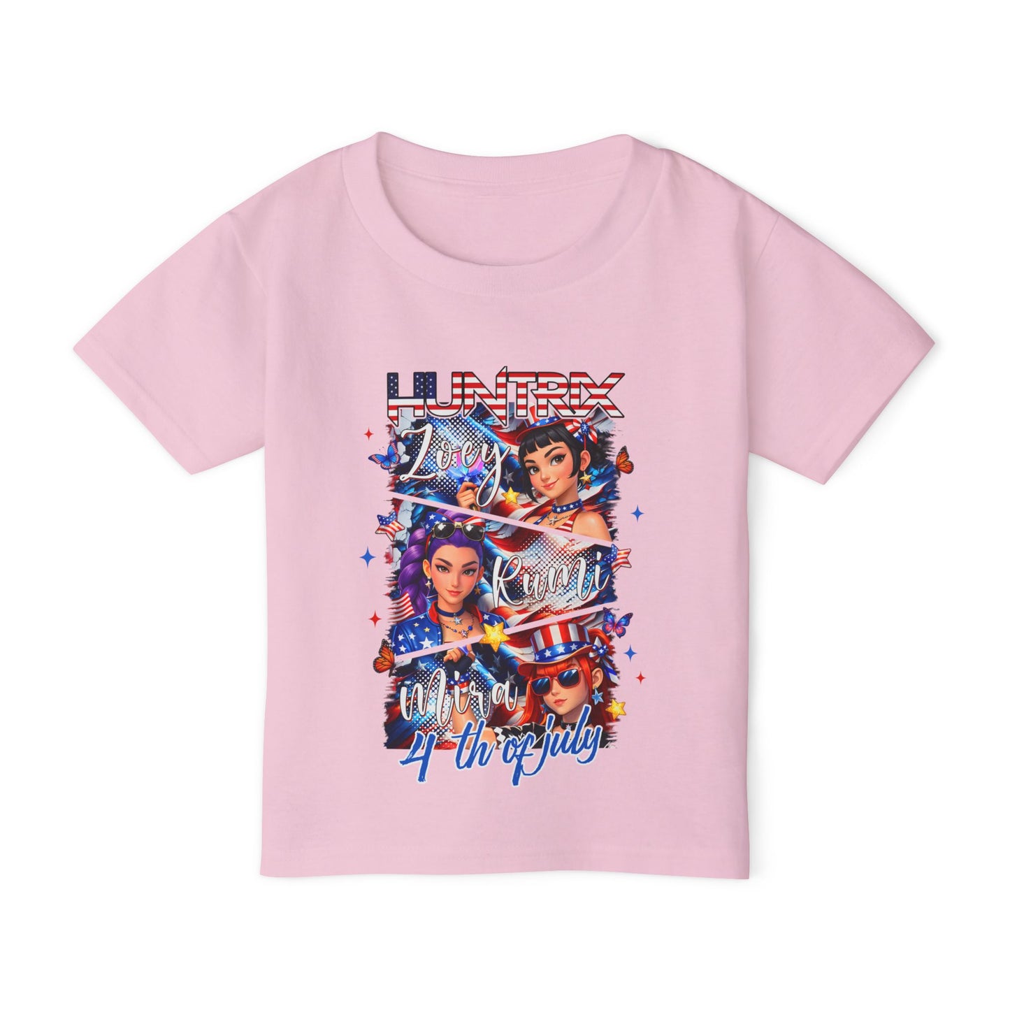 Bold K-Pop inspired streetwear tee with colorful anime-style graphics and Y2K fashion vibes.