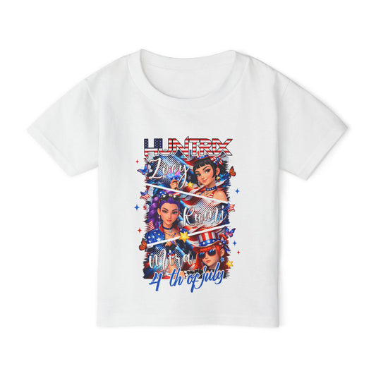 Bold K-Pop inspired streetwear tee with colorful anime-style graphics and Y2K fashion vibes.