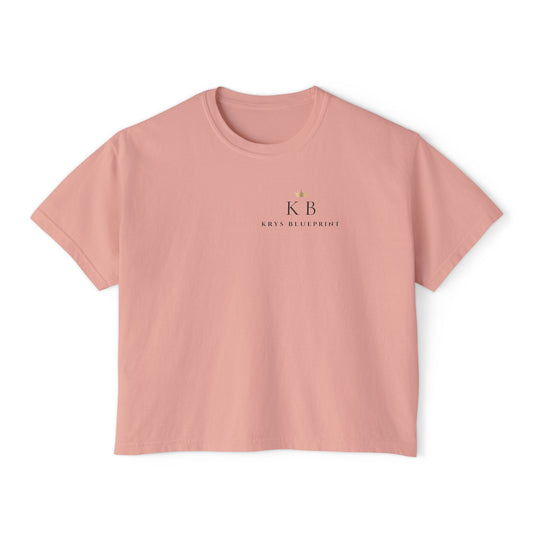 Women's Built on Faith, Focused on Freedom. Boxy Tee — Krys Blueprint